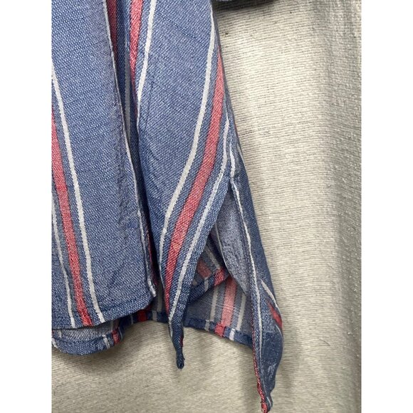 Avenue Womens Striped V-Neck Baby Doll Tunic Top 26/28 Blue & Red Rayon/Poly - Picture 6 of 16